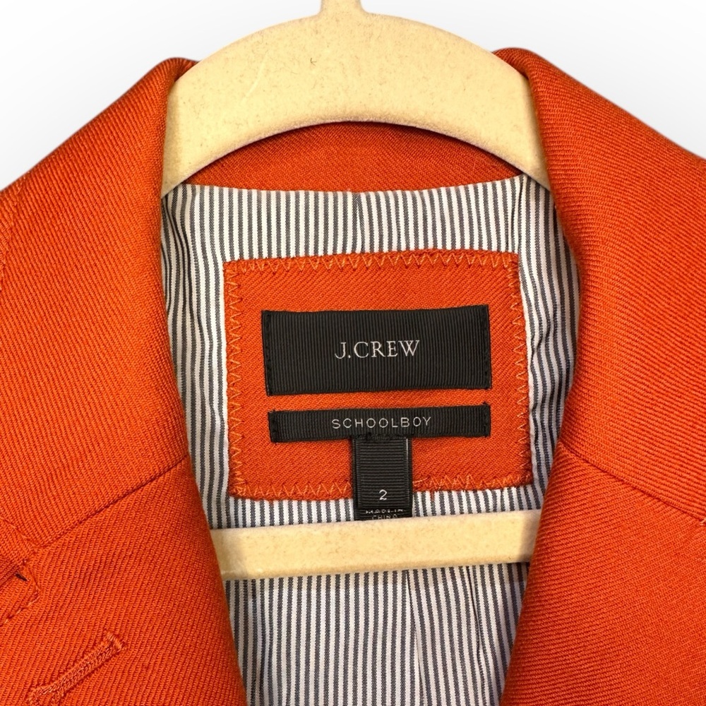 J.Crew Schoolboy Wool Blazer in Orange. Size 2 (XS) - Picture 5 of 12